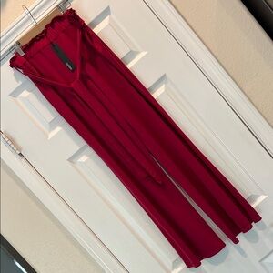 Krisa Vibrant Rasberry Wide Leg Pants XS